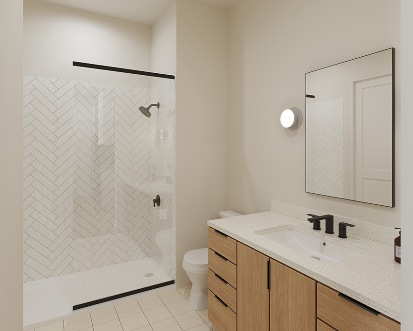Bathroom with Standard Tile Floor - Light Scheme