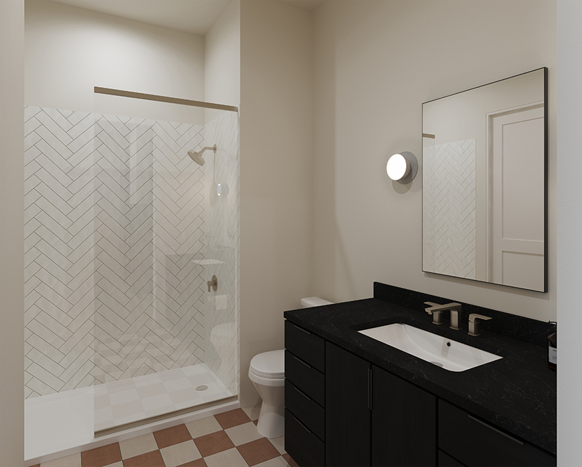 Bathroom with Upgraded Tile Floor - Dark Scheme