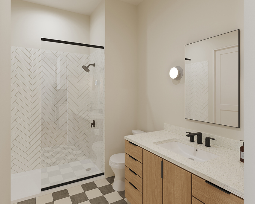 Bathroom with Upgraded Tile Floor - Light Scheme